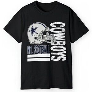 NFL Dallas Cowboys Helmet 90s Graphic T-Shirt Football Team Fan Collector Shirt